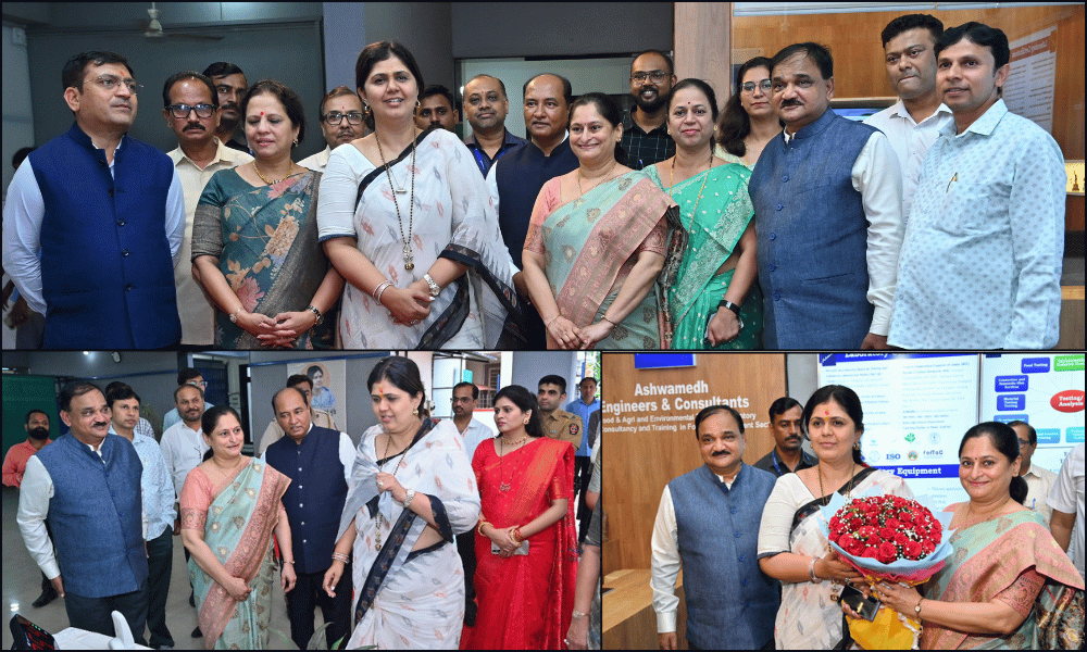 Welcoming Hon. Pankaja Munde (Minister for Environment and Climate Change and Animal Husbandry) - Facility Walkthrough